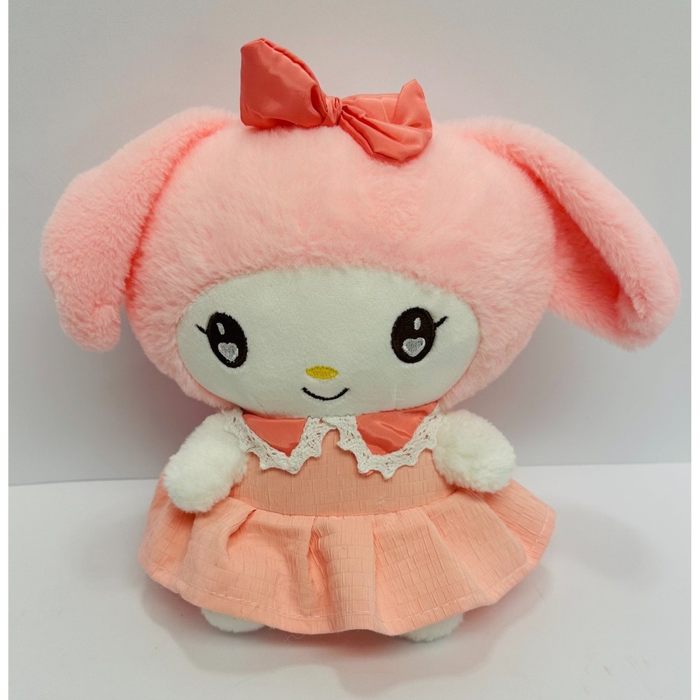 Sanrio My Melody Plush Doll Pink Heart Eyes Pink Lolita Dress Kawaii 10 Inch